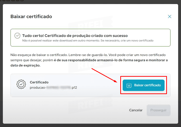 baixar certificado efi